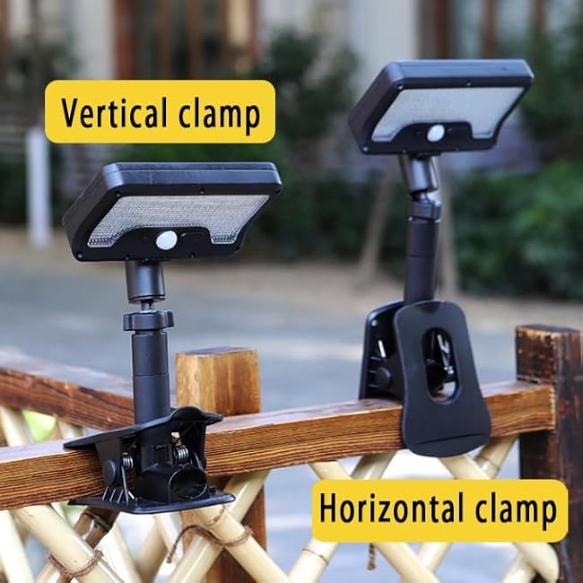 OTSOFDWL Solar Light for Outdoor Stairs - Waterproof Clip & Stand Light, 92 LEDs Motion Sensor, Deck Fence Camping Lighting(1Pack)