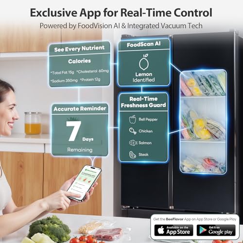 Image of 95kPa Vacuum Sealer Machine with AquaLock Technology, Dual-Pump Automatic Food Sealer for Dry & Moist Foods, Double Heat Seal, Built-in Cutter, Bag Storage & Accessory Hose,2 Bag Rolls,Stainless Steel