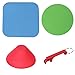 Nurkeen Jar Gripper, Multifunction Jar Opener, Non Slip Jar Opener for Weak Hands, Durable Jar Grip, Set of Four, 3 Rubber Jar Opener Grippers and 1 Mini Bottle Opener, Mini Opener Color Random
