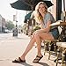Litfun Women's Genuine Suede Cork Footbed Sandals Comfortable Summer Slides with Adjustable Buckle, Brown 39