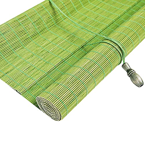 TTBB Bamboo Outdoor Shades, Bamboo Curtain, Customizable, Heat Insulation, Light-Transmissive, Ventilation, Used for Background Wall, Living Room, Office, Roll Up Blinds for Patio