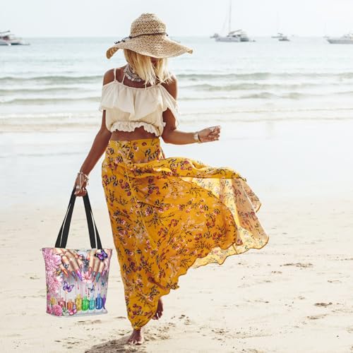 Beach Tote Bags for Women Sea Turtles Travel Beach Shoulder Bags Canvas Tote miniatura 3