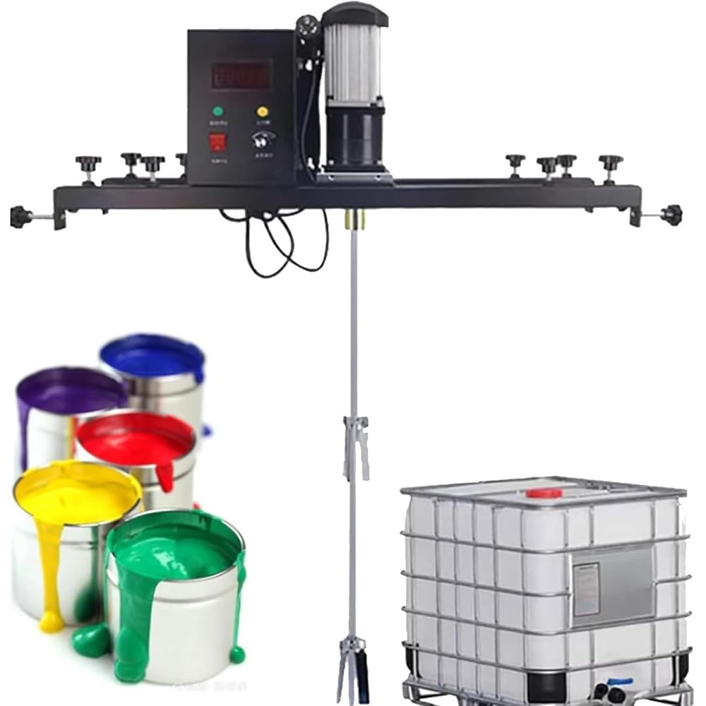 Adtzpc Air Agitator for IBC Tank, 980W Electric Paint Stirring Machine with Support Hanger, 0-3000 Rpm Speed Adjustment & Stirring Capacity: 1 Ton/1000L, for Ink Dissolver Agitator