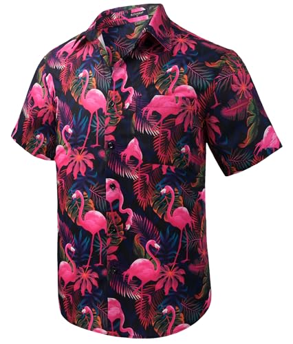 Mens Hawaiian Shirts Short Sleeve Aloha Shirt Floral Tropical Casual Button Down Shirt Summer Beach Shirts for Holiday