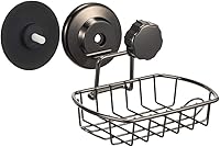 Vista 4 de SANNO Soporte de jabón con ventosa con ganchos, bandeja ahorradora de jabonera, soporte para esponja de jabón para pared de ducha, baño, bañera