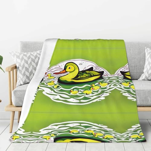 WZYWHJ Duck Flock - Manta de franela gruesa con estampado de juego de 80 x 60 pulgadas, alfombra vertical suave de doble cara para sofá