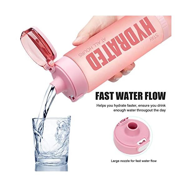 Fidus-32oz-Motivational-Water-Bottle-with-Time-Marker-Chug-Lid-Leakproof-BPA-Free-Tritan-Wide-Mouth-Ensure-You-Drink-Enough-Water-Daily-for-Fitness-and-Outdoor-Activity Fidus 32oz Motivational Water Bottle with Time Marker & Chug Lid, Leakproof BPA Free Tritan Wide Mouth, Ensure You Drink Enough Water Daily for Fitness Light Pink