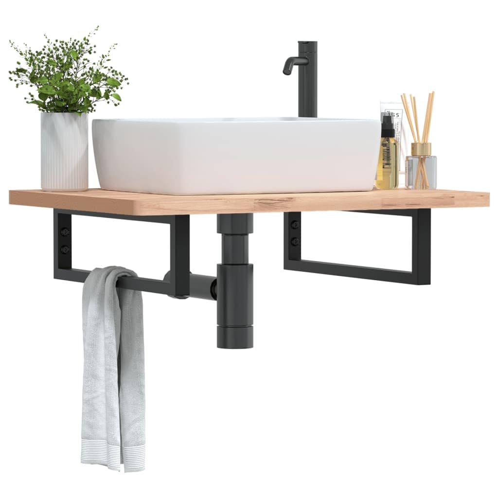 Soportes Estante de Lavabo 2 uds Rectangular Acero Negro,3.36kg-4007271