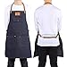 Fartuch dla dorosłych, fartuch kuchenny Denim Bib Fartuch Skórzany pasek Baker Baker BBQ Chef Work Cook Uniform (Denim)