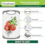 Freshware Cutting Boards for Kitchen, Chopping Board 3-Pack with Different Sizes, Juice Grooves and Non Slip Handles - Reversible, Large Cutting Board Set - Dishwasher Safe - Gray - Image 5