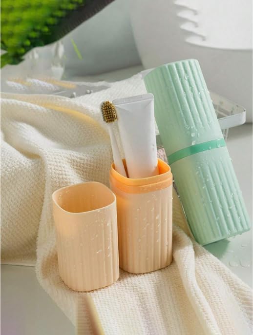Image of ZUKU 1 pcs Tooth Brush Holder for Bathroom Toothbrush Cover Case Box Toothbrush Holder for Travel Essentials Travelling Accessories Travel Toothbrush Holder(Orange or Green)