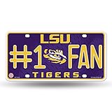 NCAA LSU Tigers #1 Fan Metal Auto Tag