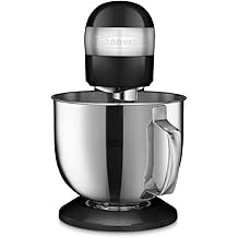 Cuisinart Stand Mixer, 12 Speed, 5.5 Quart Stainless Steel Bowl, Chef&rsquo;s Whisk, Mixing Paddle, Dough Hook, Splash Guard w/ Pour Spout, Onyx, SM-50BK, Manual