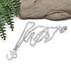 OHM Yoga Pendant Necklace - Silver Tone Charm on 16 Inch Silver Plated Curb Chain #4