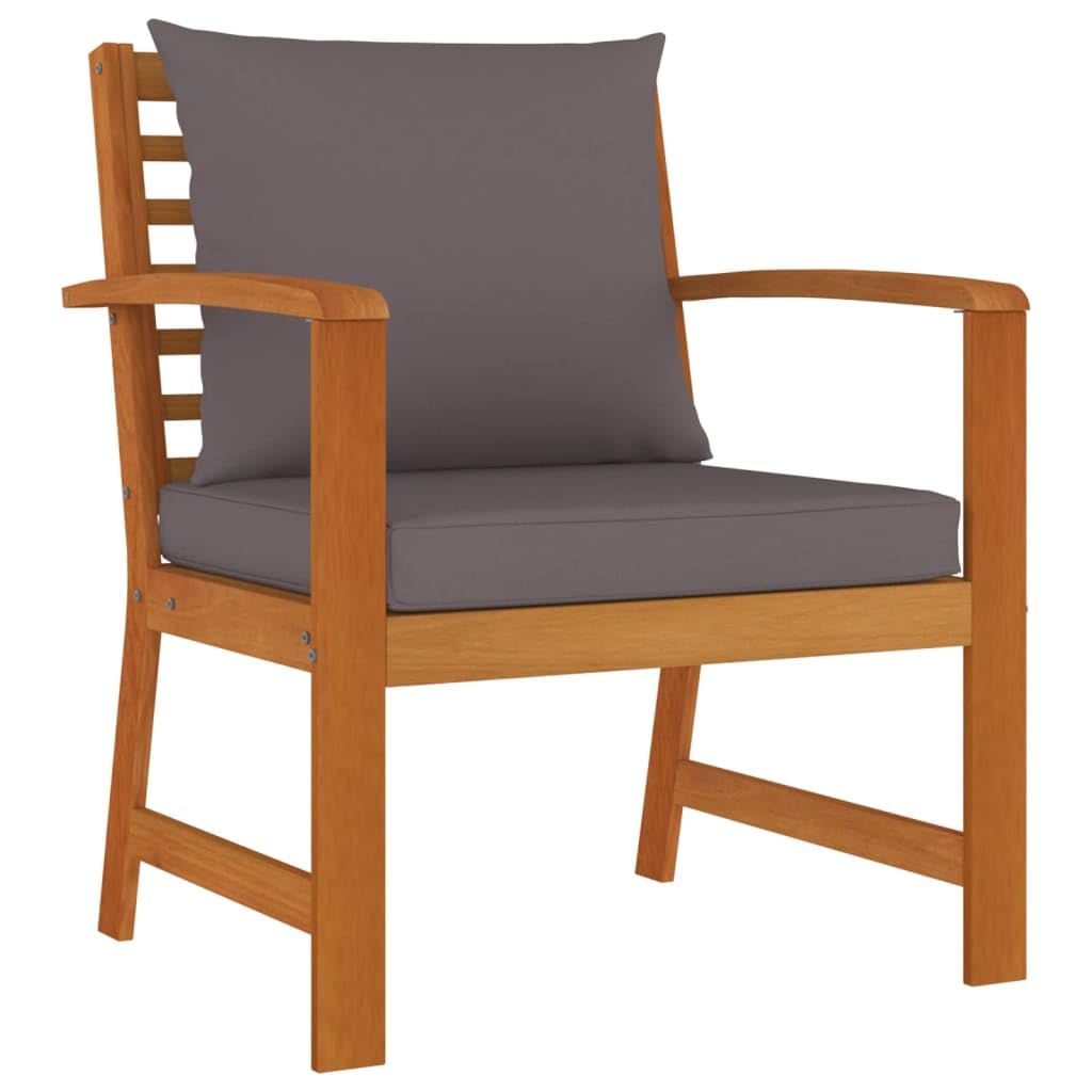 IKAYAA Juego de Muebles de Jardín de Madera Acacia, Juego de Salón de Jardín, Conjunto Jardín Exterior, Balcón, Comedor Jardin Juego de Comedor de Exterior, Terraza, Resistente a la Intemperie