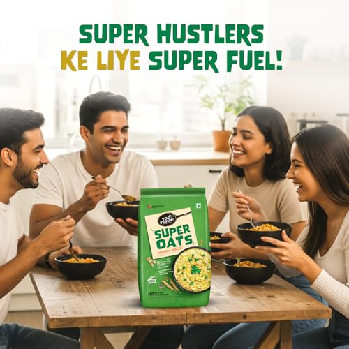 Image of Too Yumm Oats Protein Super Oats Masala Magic | 400g | 10.7g Protein | Oats, Millets, Bajra, Jowar & Chia Seeds | 13.3g Dietary Fibre