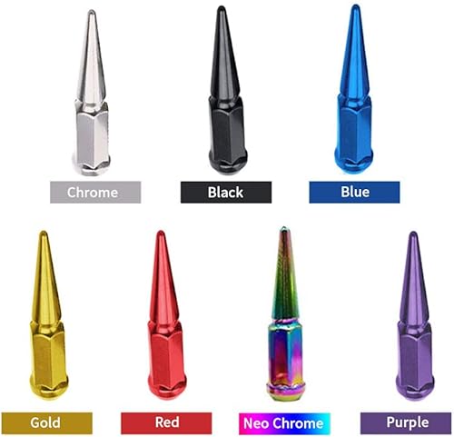 Miniatura 6 de 24 tuercas de llanta de punta roja de 12 x 1.5 con 1 llave de enchufe