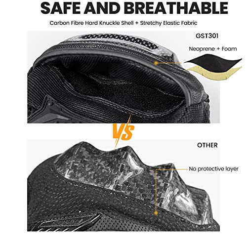 Ilm Motorcycle Motocross Cycling Off-Road Dirt Bike Gloves For Men Women Touchscreen Hard Knuckle Atv Mtb Guantes (Black, L) #TOP1