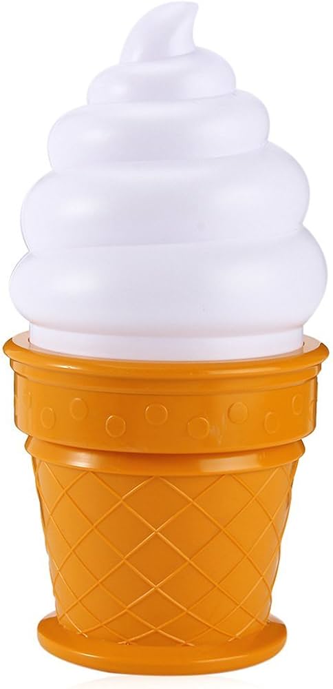アイスクリーム型ランプ ホワイト・ベージュ Amazon | Aosnow 超可愛い アイスクリーム型ランプ 常夜灯 寝室小夜灯