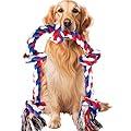 Speedy Panther Indestructible Dog Rope Toys for Large Aggressive Chewers, Tough Dog Chew Toy, 90cm 5 Knots Tug of War Toys for Teeth Cleaning