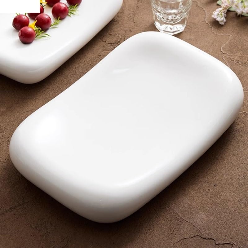 Platos de Camping Plato de cerámica creativo con forma de almohada for comedor, plato aislante for restaurante, plato de postre, plato de sushi, plato de salmón, vajilla especial, platos de ensalada P