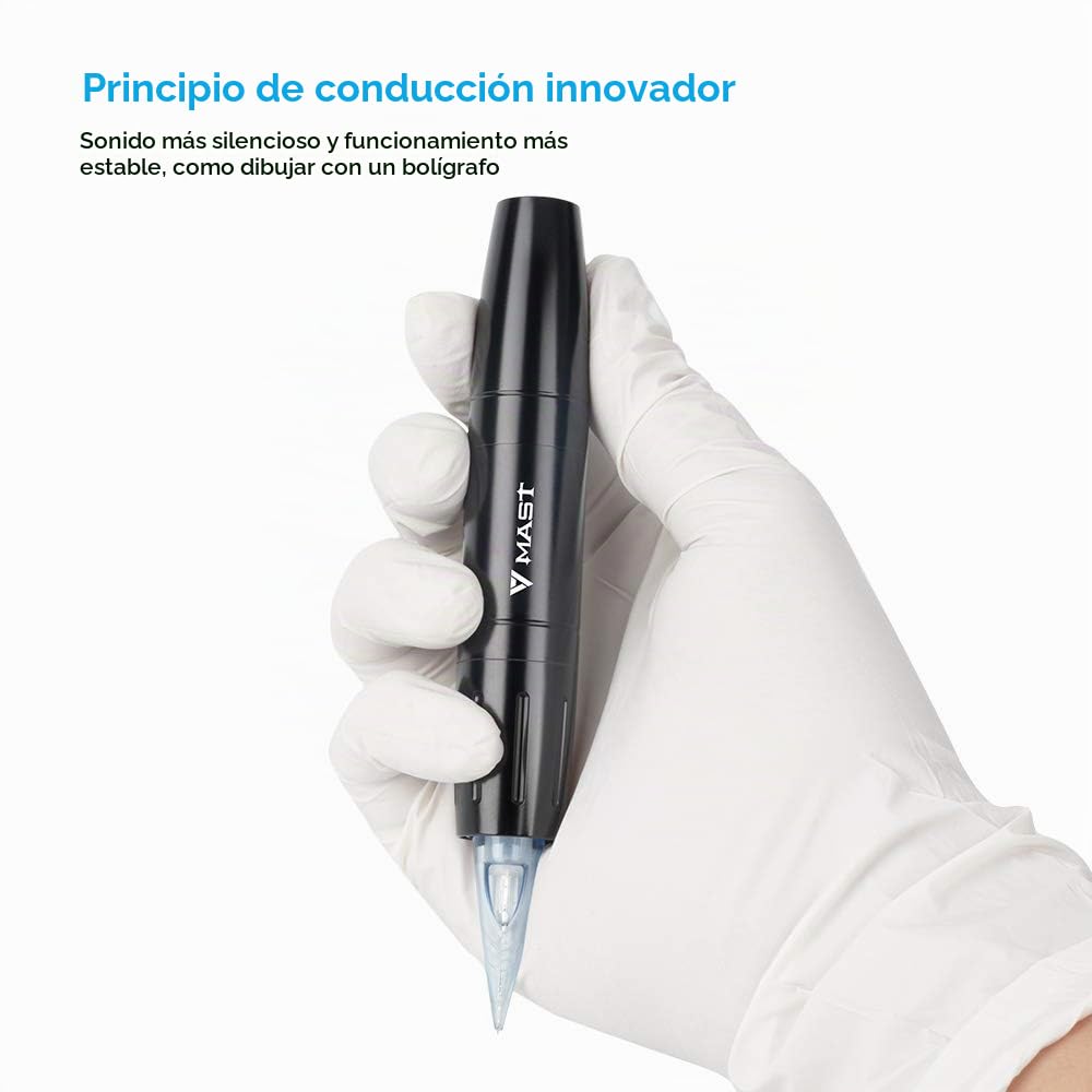 Mast Magi Máquina De Tatuar Rotativa Pluma Intercambiable Carrera 2.0mm Y 3.0mm Microblading Para Cejas Delineador Labios Con Cable Rca Rosa