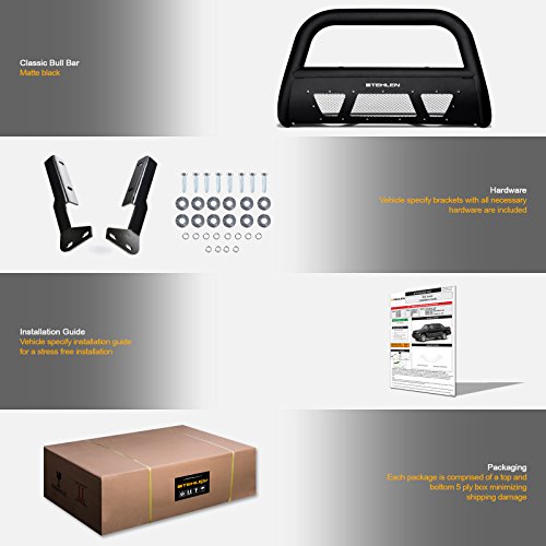 Stehlen 714937182844 3" Studded Mesh Series Bull Bar - Matte Black For 2011-2013 Dodge Durango / 2011-2015 Jeep Grand Cherokee #TOP4