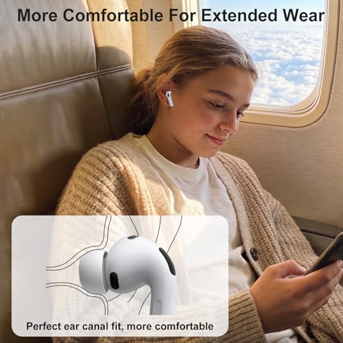 Image of Foam-Infused Ear Tips Replacement Compatible with AirPods Pro 3 (2025), Superior Comfort, Enhanced Noise Cancellation, Secure Fit, Excellent Sound Quality (X-Small, 3 Pairs)