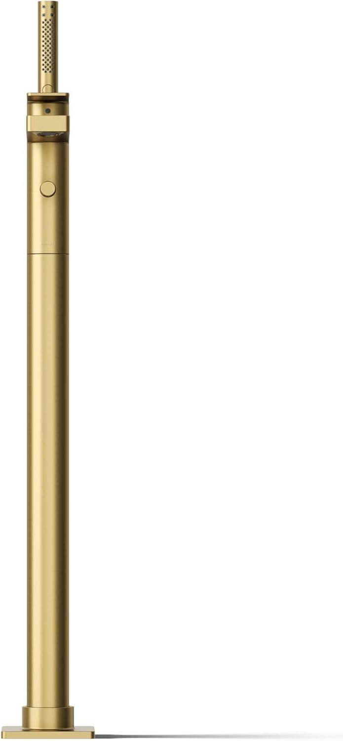 Vibrant Brushed Moderne Brass Freestanding Bath Faucet