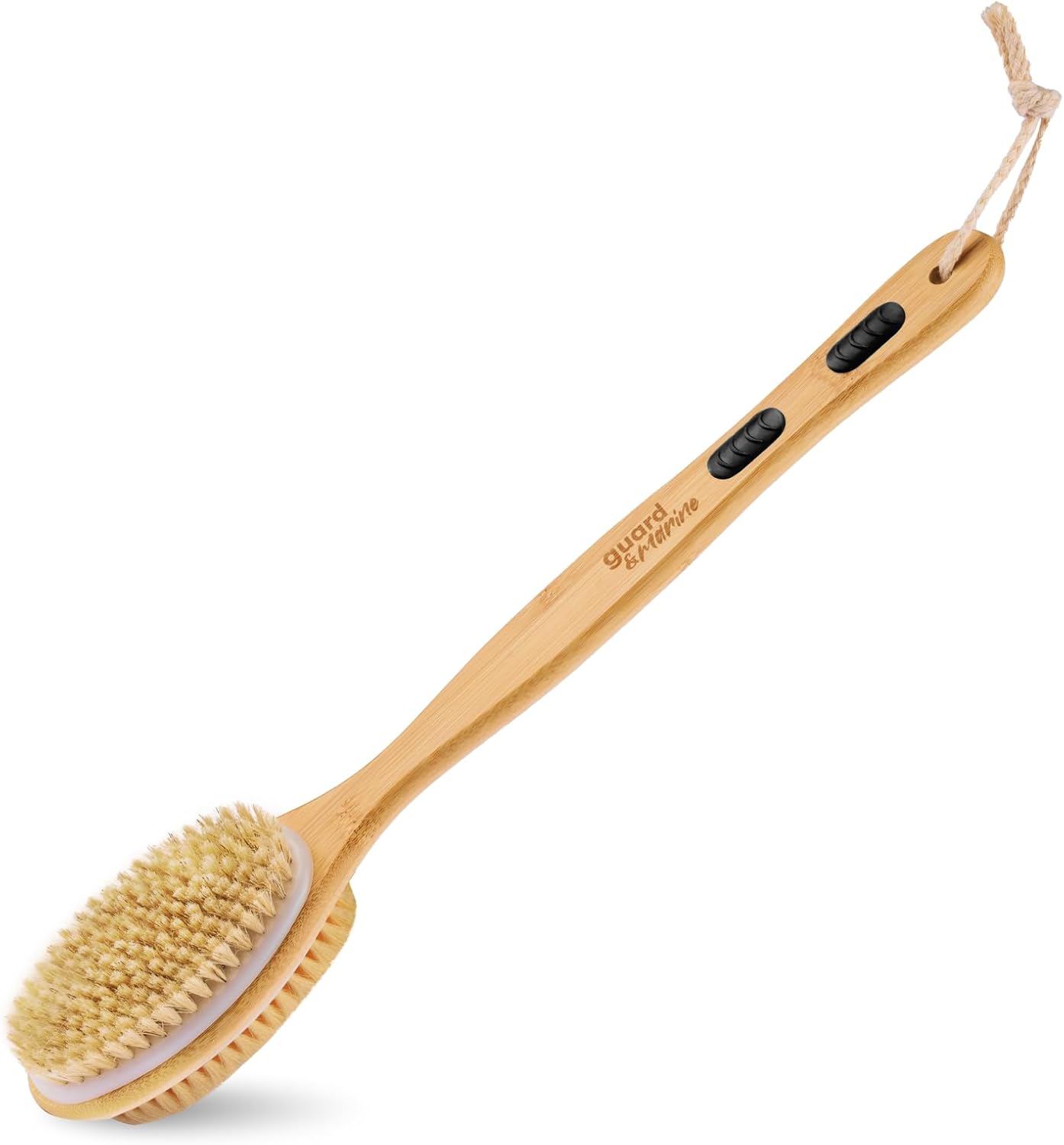 GUARD&MARINE Back Brush for Shower & Bath with Long Handle – Wooden Back Washer for Men & Women, Double-Sided Back & Body Scrubber & Scratcher, Perfect for Dry Massage & Showering for Adults & Seniors GUARD&MARINE Back Brush for Shower & Bath with Long Handle – Wooden Back Washer for Men & Women, Double-Sided Back & Body Scrubber & Scratcher, Perfect for Dry Massage & Showering for Adults & Seniors