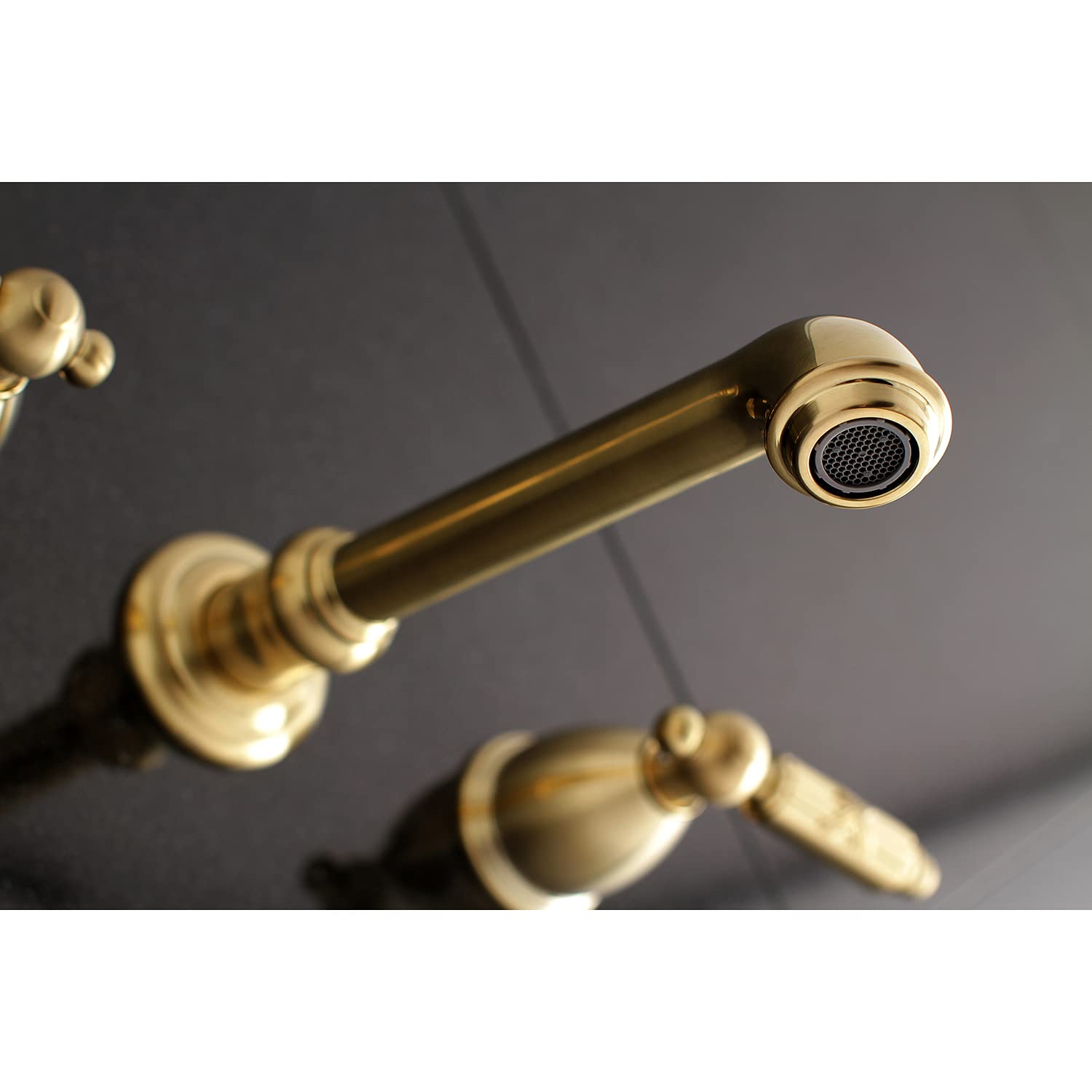 Kingston Brass KS7027GL Grifo de bañera Romano de Montaje en Pared de 2 manijas, Latón Satinado