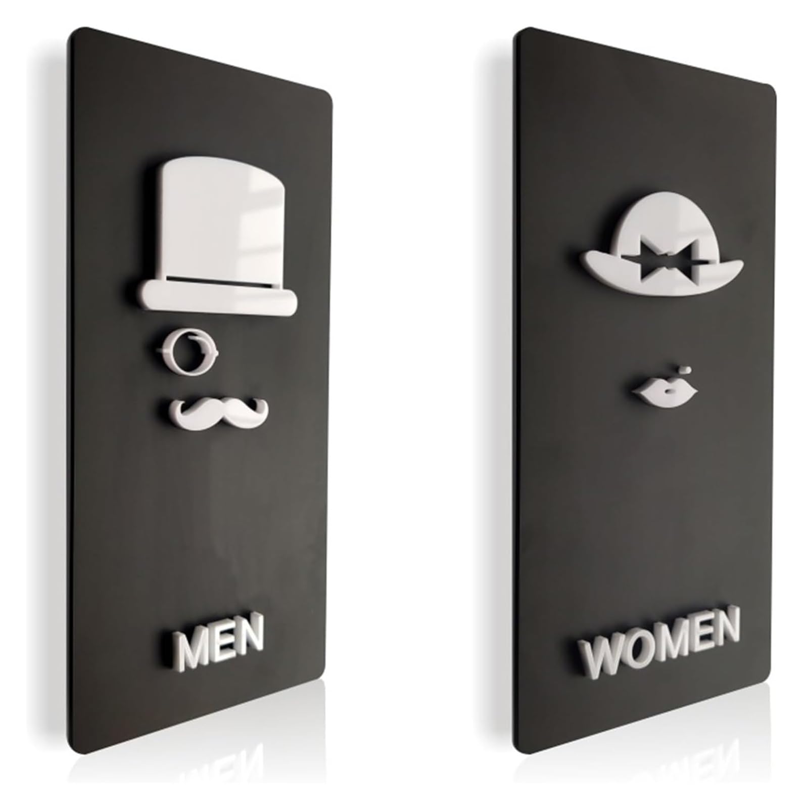 Panneau de toilettes chic pour salle de bain | Ambiance restaurant et café
