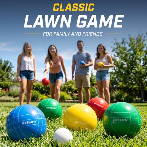 Image of GoSports 90 mm Bocce Ball Sets - Outdoor Lawn Game - Composite or Resin