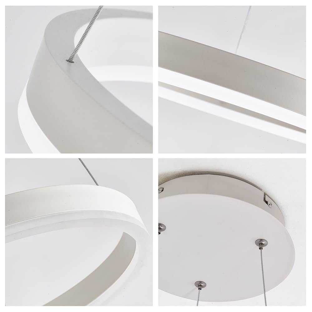 STARRYOL Moderna lampada a sospensione, lampadario a LED, illuminazione a sospensione regolabile bianco 20W per soggiorno, sala da pranzo, camera da letto - 4000K Luce neutrale