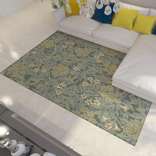 Tapis non dérapant salon chambre style Morris fleurs botaniques 160x230 - 2