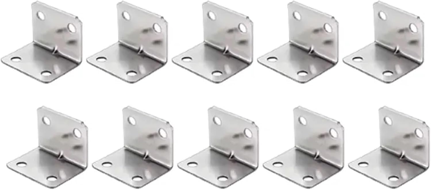 L Brackets Universal Corner 90 Degree Right Angle Fixed Wood Furniture Bedframe Cabinet Home Hardware Accessories(10pcs)