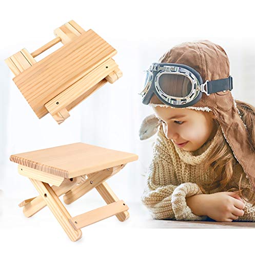 QiaoDongDian Tabouret Pliant, Naturel, Bois Franc, Tabouret Pliant en Bois, Tabouret de Camp, Parfait pour Le Camping, pour Pique-Nique, Camp, Voyage, Jardin BBQ Accessoires – vue 8
