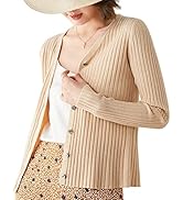 Women's Long Sleeve Button Down Classic V Neck Soft Sweater Knit Cardigan