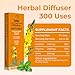 Tarbust Herbal Diffuser Pen, Mullein, Thyme and Mint Extracts, Lung Detox, Breathing Support, Oral Freshness, Nicotine Free, Herbal Diffuser Stick, 300 Uses, Plant Based Formula