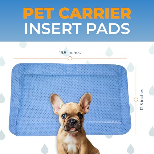 Image of Skywin Pet Carrier Pads, 2 Pack Cat Carrier Pad Insert 19.5 inch x 12.5 inch, Disposable Small Cat Carrier Liner Pad, Puppy Training Pads(Blue)