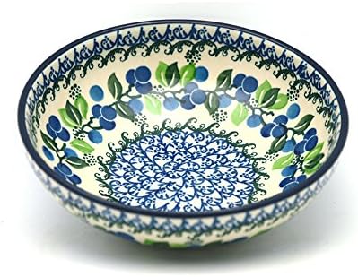 Polish Pottery Bowl - Contemporary Salad - Blue Berries