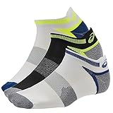 ASICS Unisex Quick Lyte Cushion Single Tab Socks (3 Pairs), Indigo Blue Assorted, Small