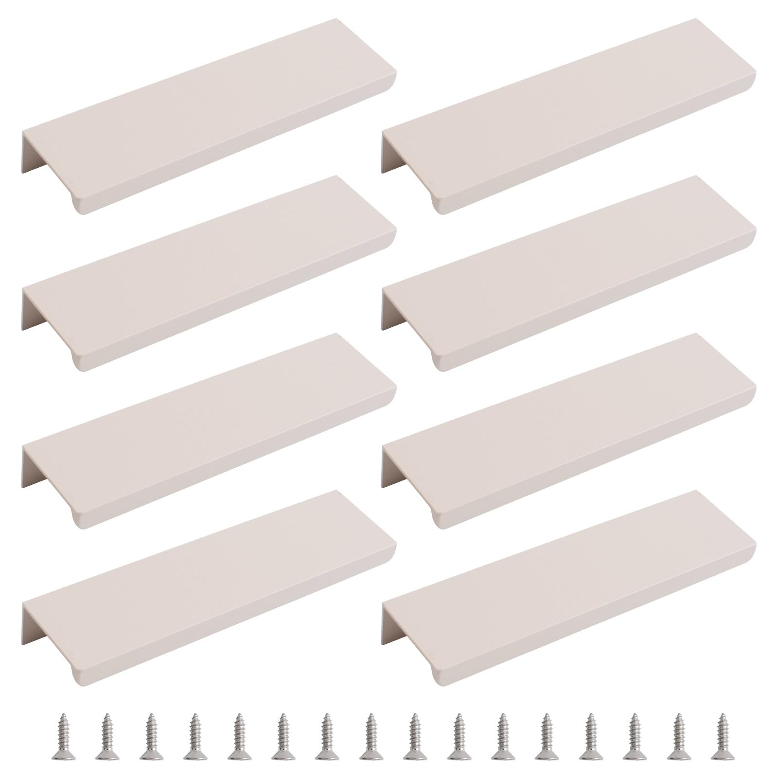 Morobor Cashmere Gray Finger Edge Pull, 8Pcs Concealed Modern Style Drawer Handle, Right Angle Aluminum Alloy Invisible Wardrobe Handle For Cabinet Hardware Drawer,120Mm