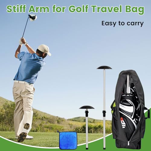 Greeily Golf Club Travel Protector Stick, 33"-60" Golf Travel Bag Support Pole Backup Support Adjustable for Airlines Stiff Arm Club Protector Metal Pole Hard Cover Black (Silver Rod) - image 9