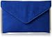 SwankySwans Louis Suede Slim Envelope Party Prom Clutch Bolso Clutch Clutch Clutch, Azul (Royal Blue), Talla Unica