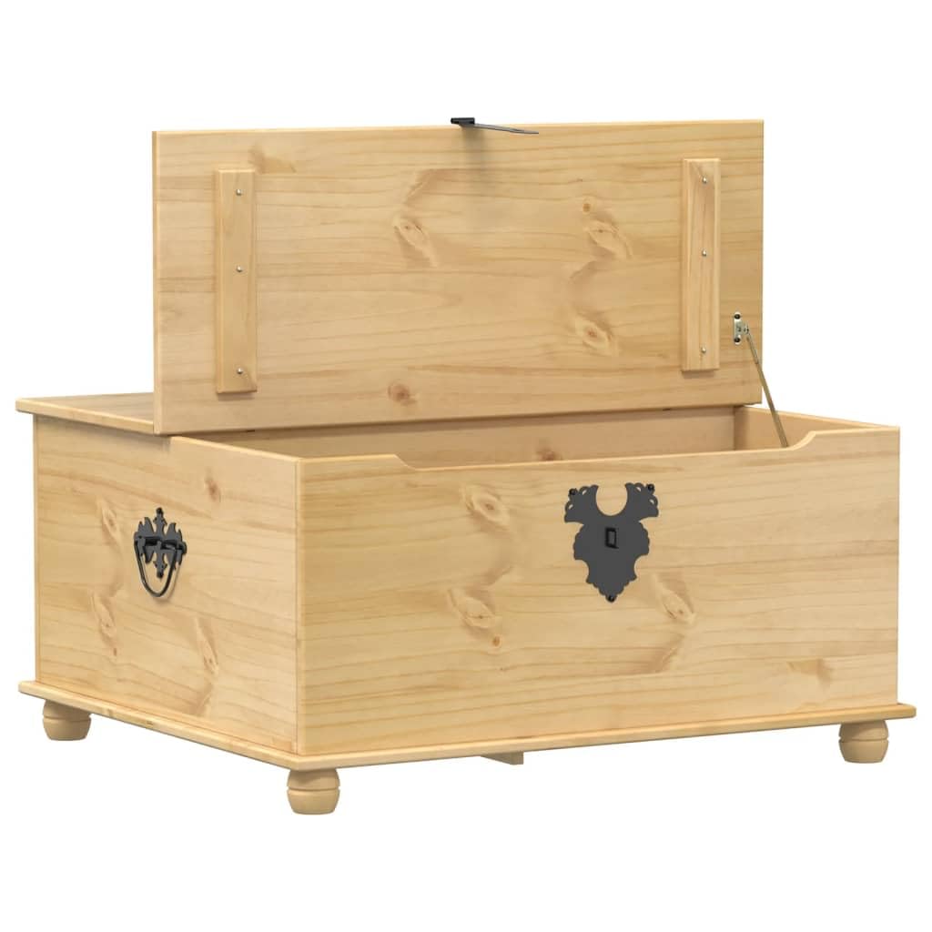 Baúl Corona 90 x 78 x 45 cm, madera maciza de pino, caja de madera