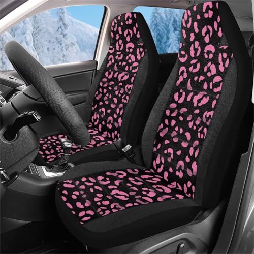 Housse de siege auto lavable et respirante motif leopard violet avant