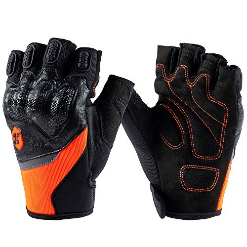 Gants de moto à demi-doigts avec coque de protection TPU pour l'été