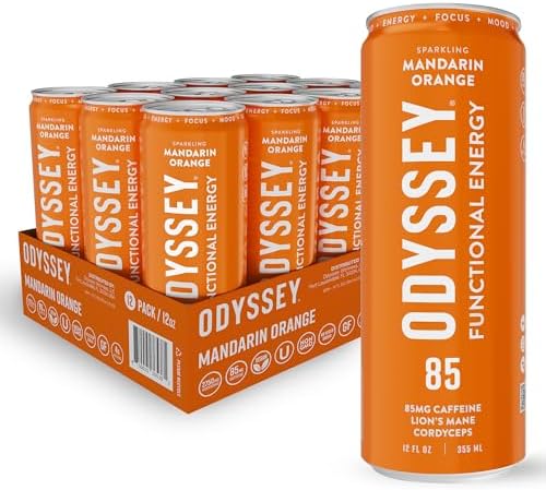 Odyssey Functional Energy Drink, 85mg Caffeine, Orange, 12 Oz