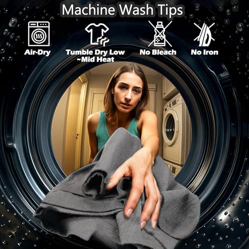 XANGNIER Paño de Limpieza mágico Grueso, 8 paños sin Pelusas, Trapo de Limpieza de Microfibra Reutilizable para Ventanas, Espejos, Vidrio, Coche, Gris - imagen 9